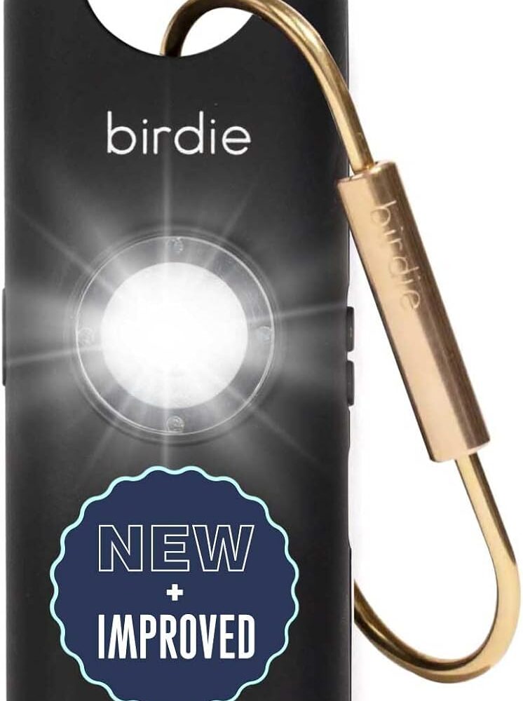 She’s Birdie 3.0 New Version – The Original Personal Safety Alarm for Women by Women–Loud Siren, Flash Light and Rechargeable Battery in a Variety of Colors (Charcoal Black)
