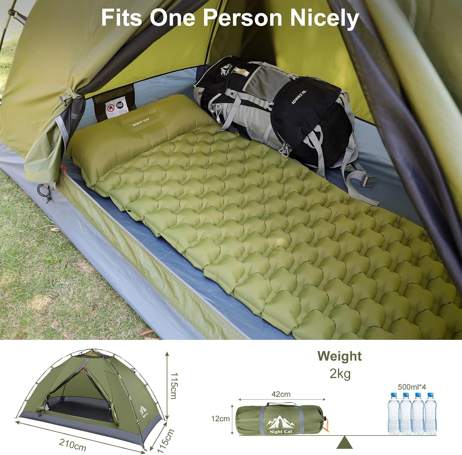 Night Cat Upgraded Backpacking Tents 1 2 Persons Easy Clip Setup Camping Tent Adults Scouts Heavy Rainproof Compact Lightweight - Image 3