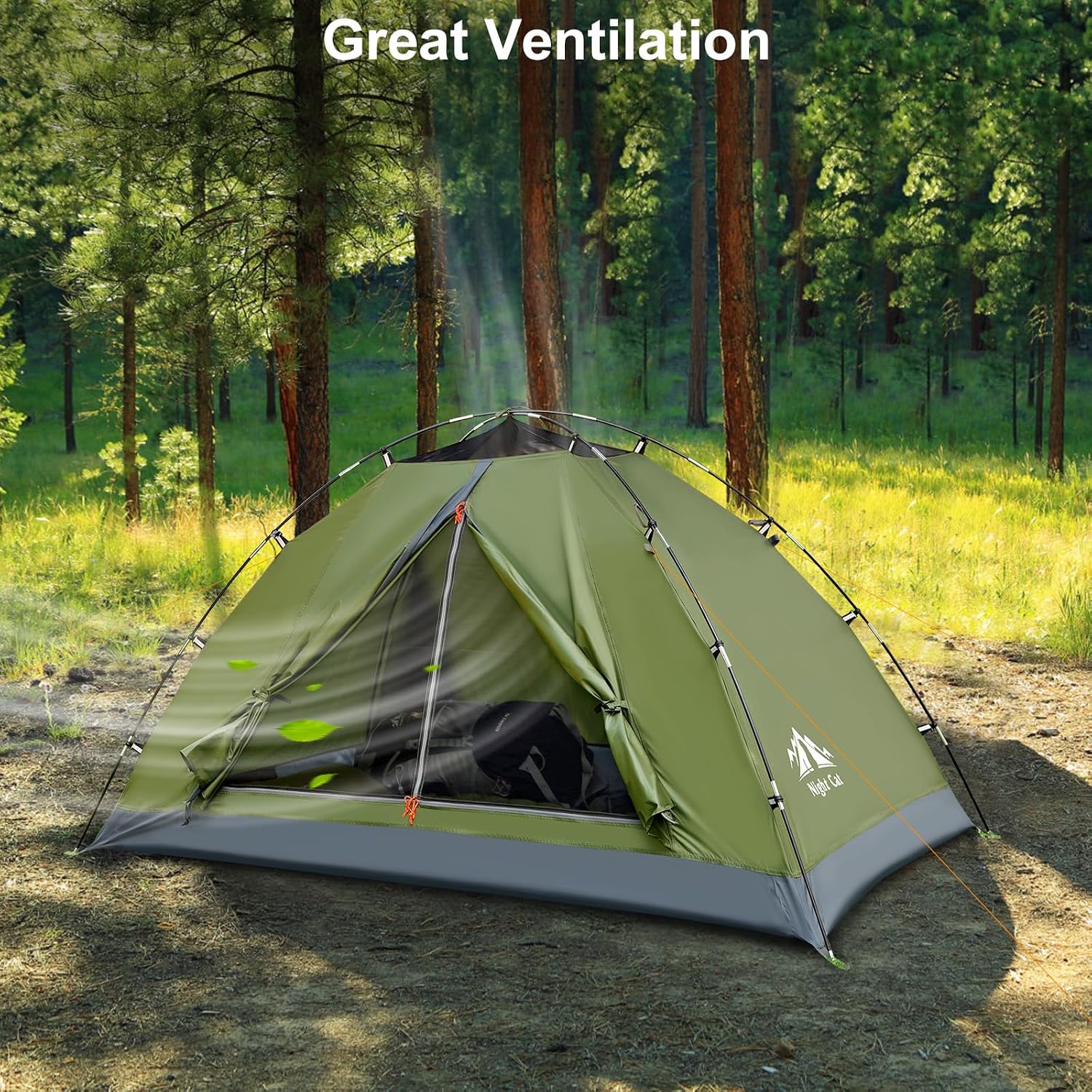 Night Cat Upgraded Backpacking Tents 1 2 Persons Easy Clip Setup Camping Tent Adults Scouts Heavy Rainproof Compact Lightweight - Image 5