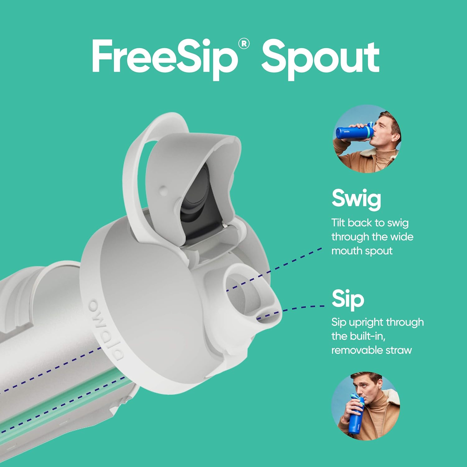 Owala FreeSip Tritan Water Bottle 25 oz Shy Marshmallow - Image 2